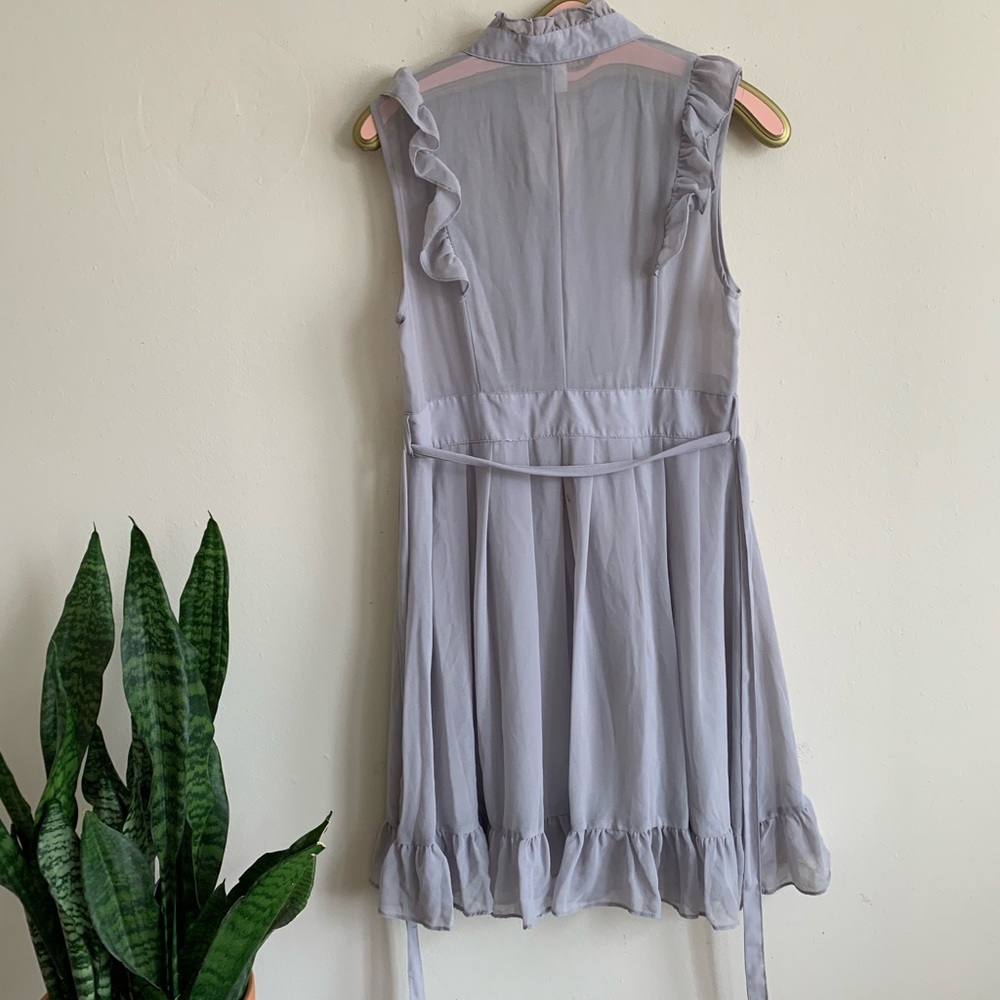 Moon Collection Gray Ruffle Sleeveless Dress - Picture 10 of 13